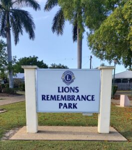 Lions Remembrance Park sign