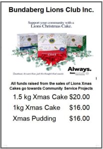 Lions Christmas Cakes and Pudding 2023